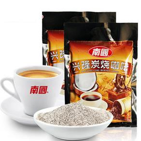 海南特产南国食品兴隆炭烧咖啡320gX2袋速溶咖啡粉独立小包原味